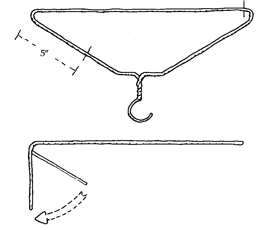 Figure 2.1: Making an L-rod from a coat-hanger