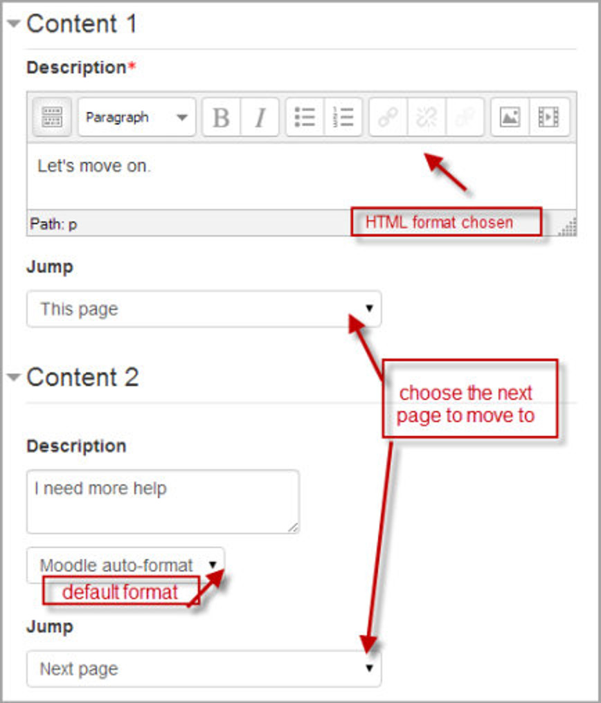 Figure 12-4 Add a content page in lesson
