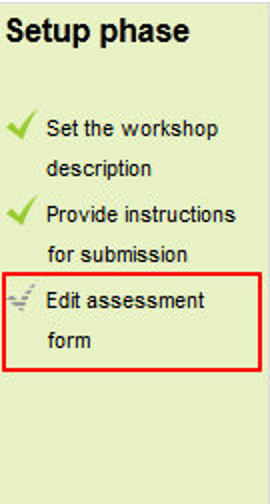 Figure 10-3 Edit the assessment form