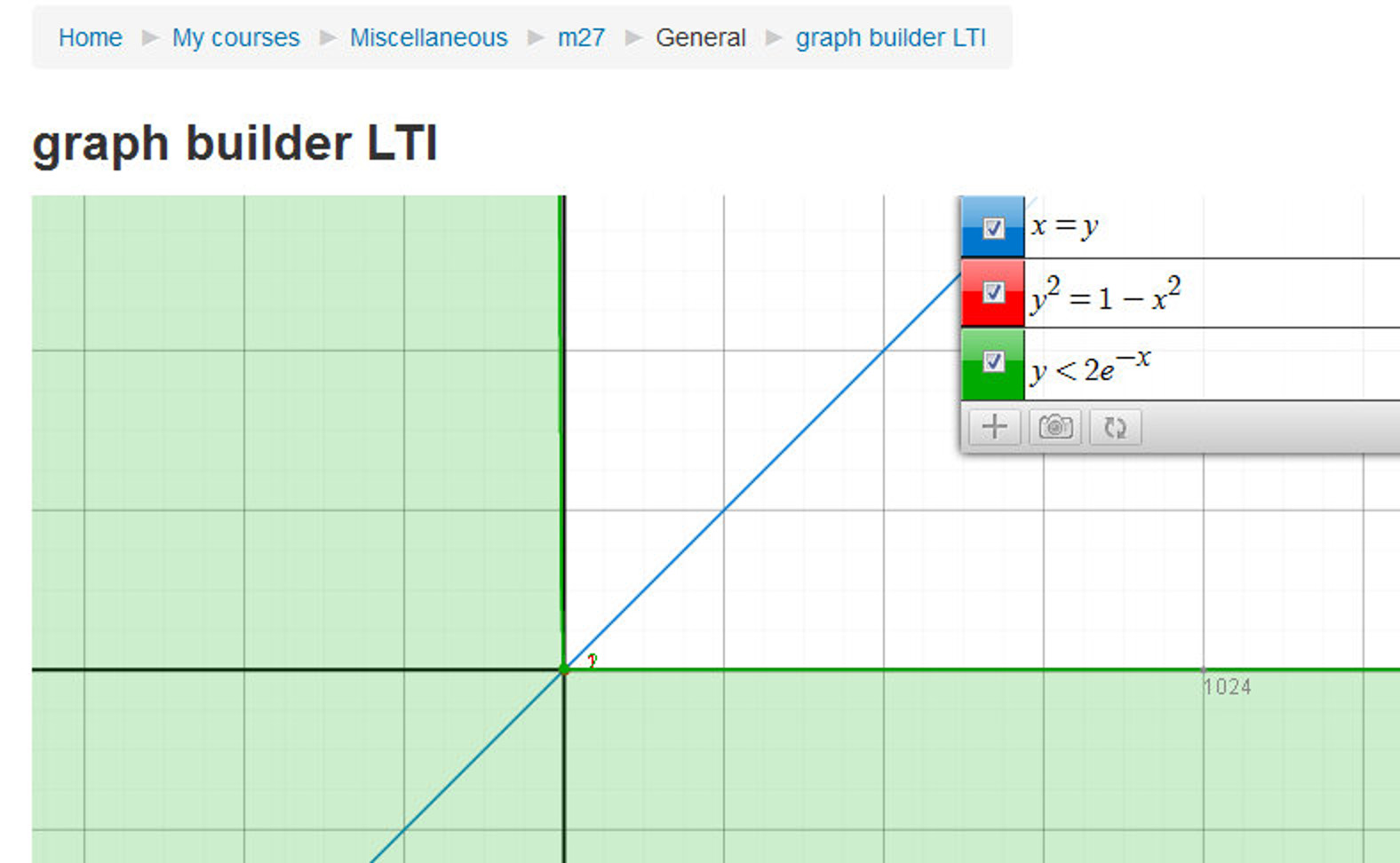 Figure 17-5 Graph builder LTI in Moodle