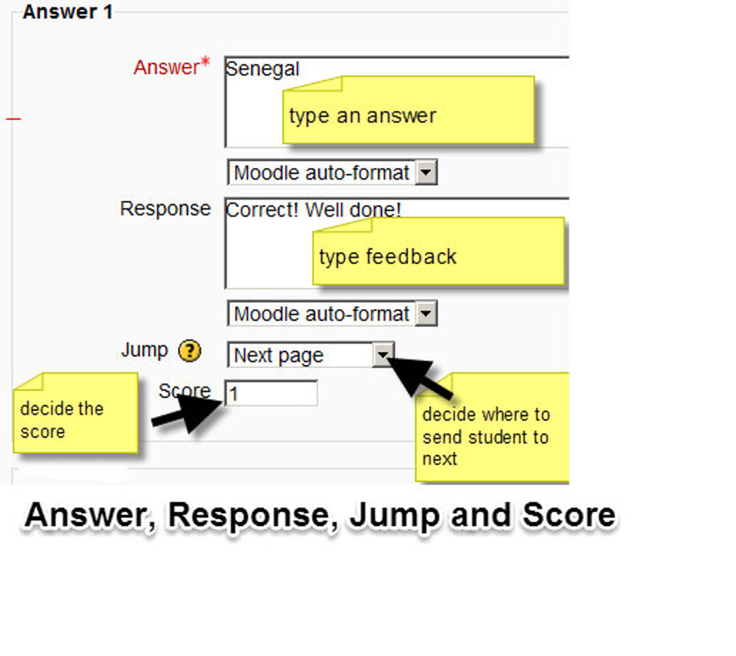 Figure 12-7 Response form for the question page
