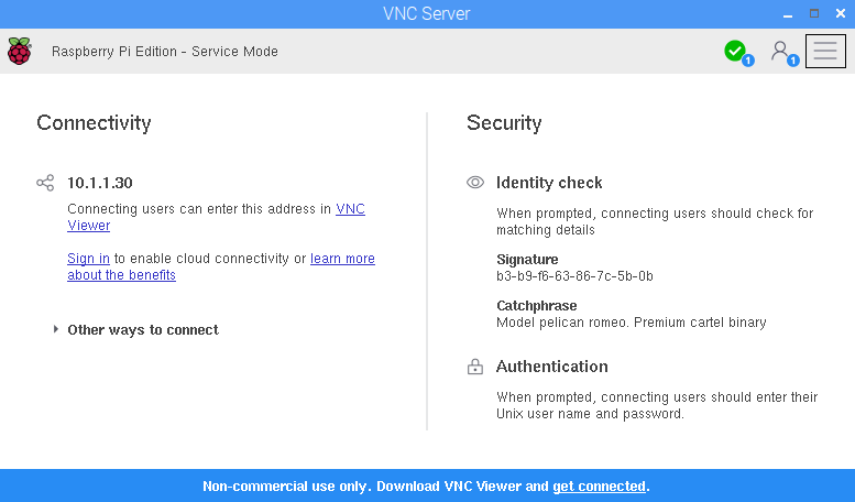 VNC Server Details