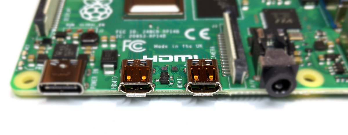 Raspberry Pi B 4 micro-HDMI Video Connectors