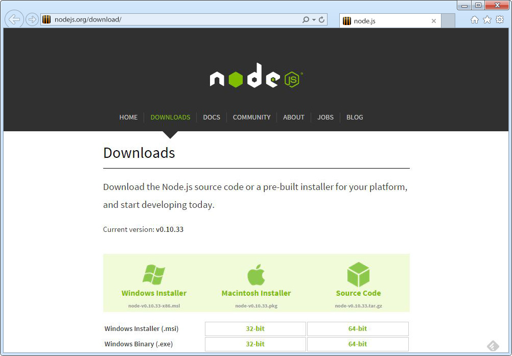 Node.js Download Page