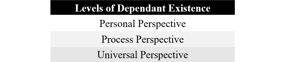 Figure 3.7: Levels of Dependent Existence