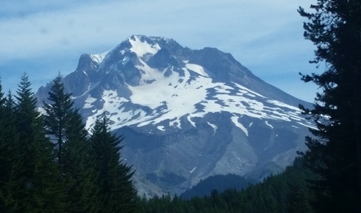 Mount Hood as seen from highway near Portland, Oregon