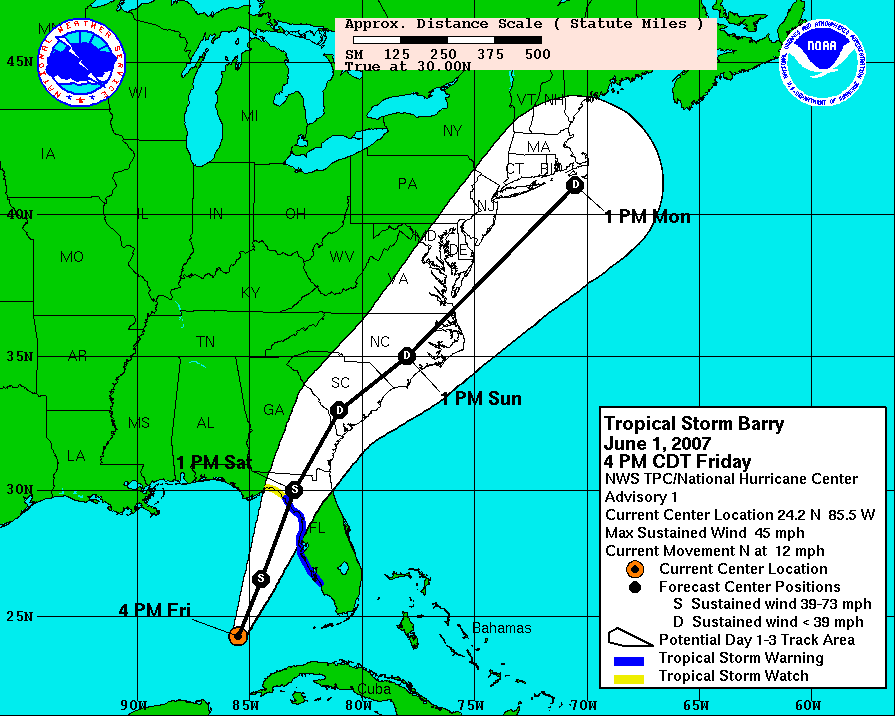 Cone of uncertainty, meteorological version