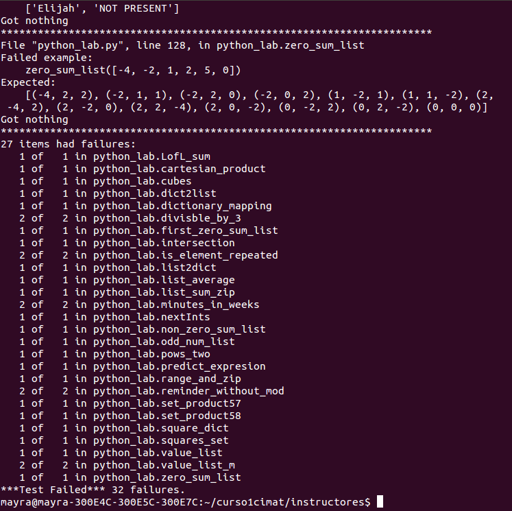 Ejemplo del funcionamiento de python doctest