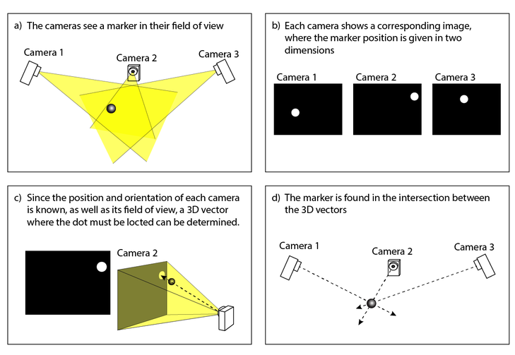 Cameras finding the location of a marker