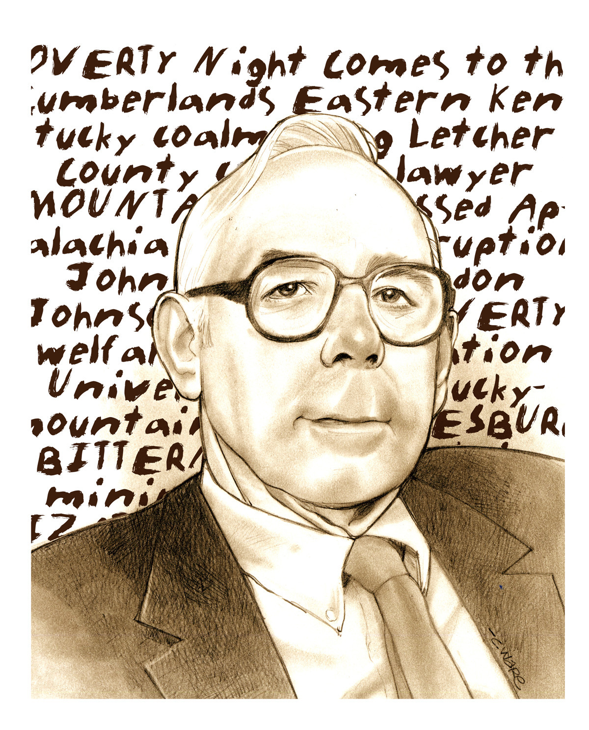 Illustration of Harry Caudill by Chris Ware | Herald-Leader