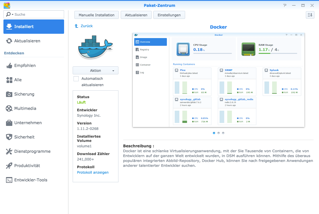 Docker - Synology Docker App