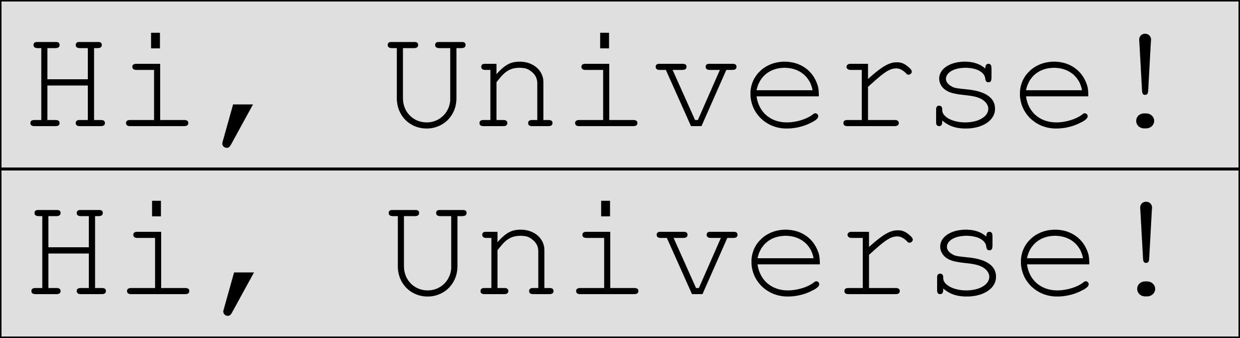 Two PDF pages which do differ -- differences can only be be spotted by looking *very* closely.