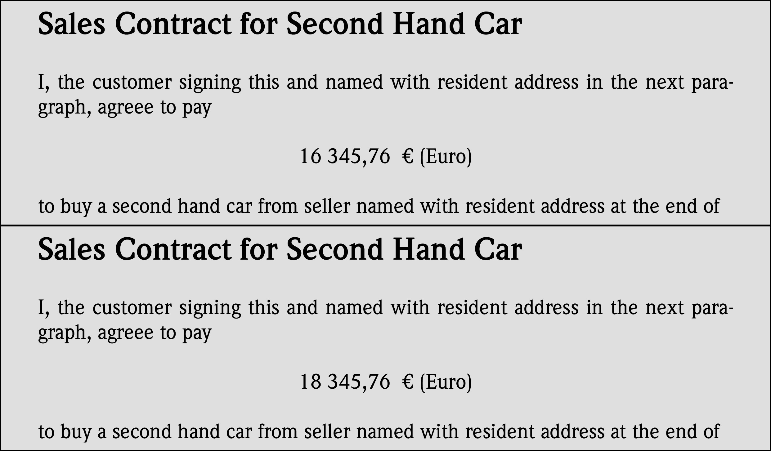 Two PDF documents which do differ. Try to spot the difference!