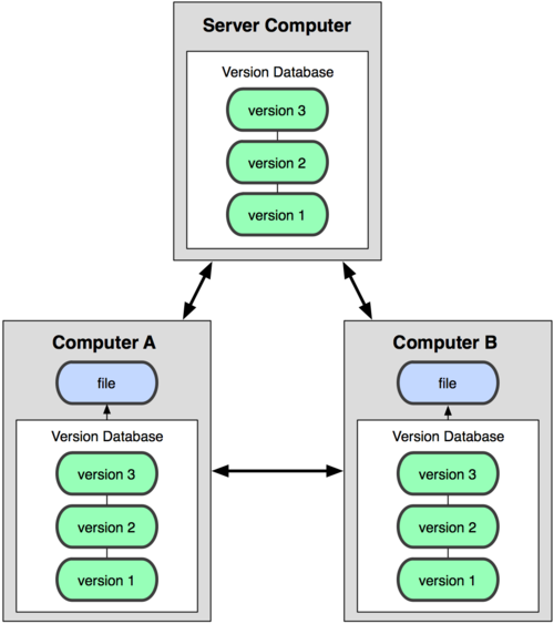 Figure 1-3. Distributed version control diagram.