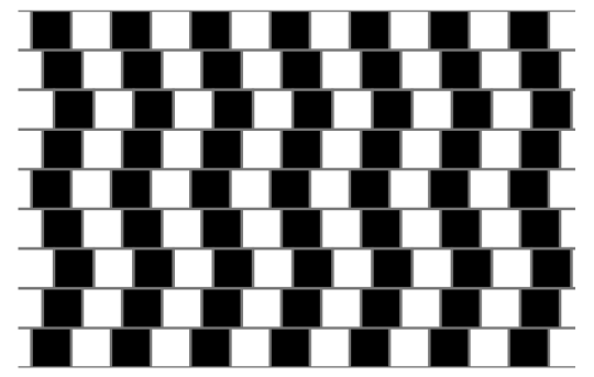 Figure VM.PDA.OI.2: Cafe Wall Illusion, http://wikipedia.org