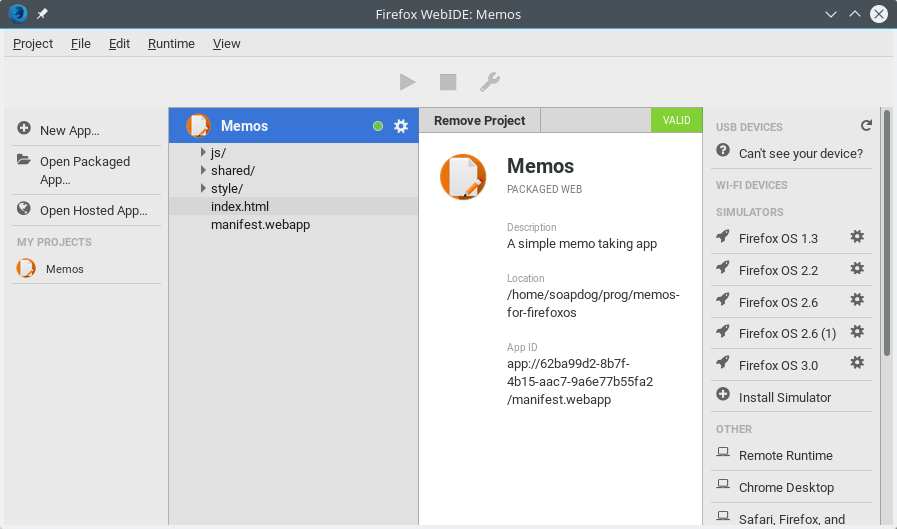 Memos showing on the Web IDE