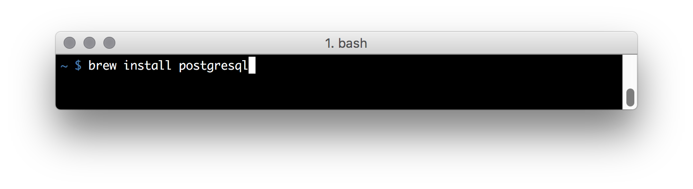Figure A-12: Installing PosgreSQL with Homebrew