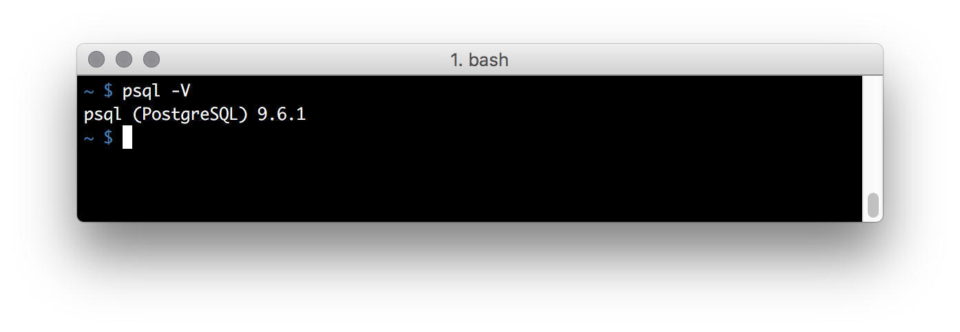 Figure A-14: `psql` works, so the software was installed right.