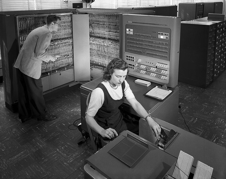 An IBM 704, introduced in 1954