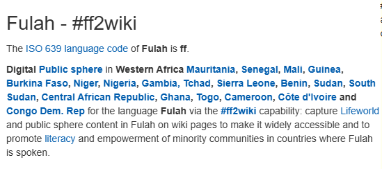 Countries in which Fulah is spoken