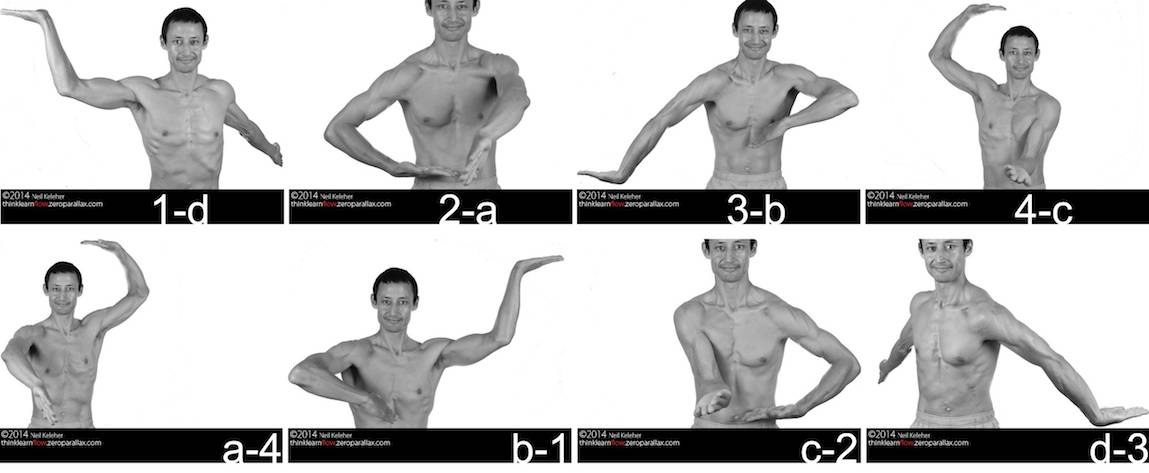 Positions where right arm relates to left arm via the ChangeBackward move.