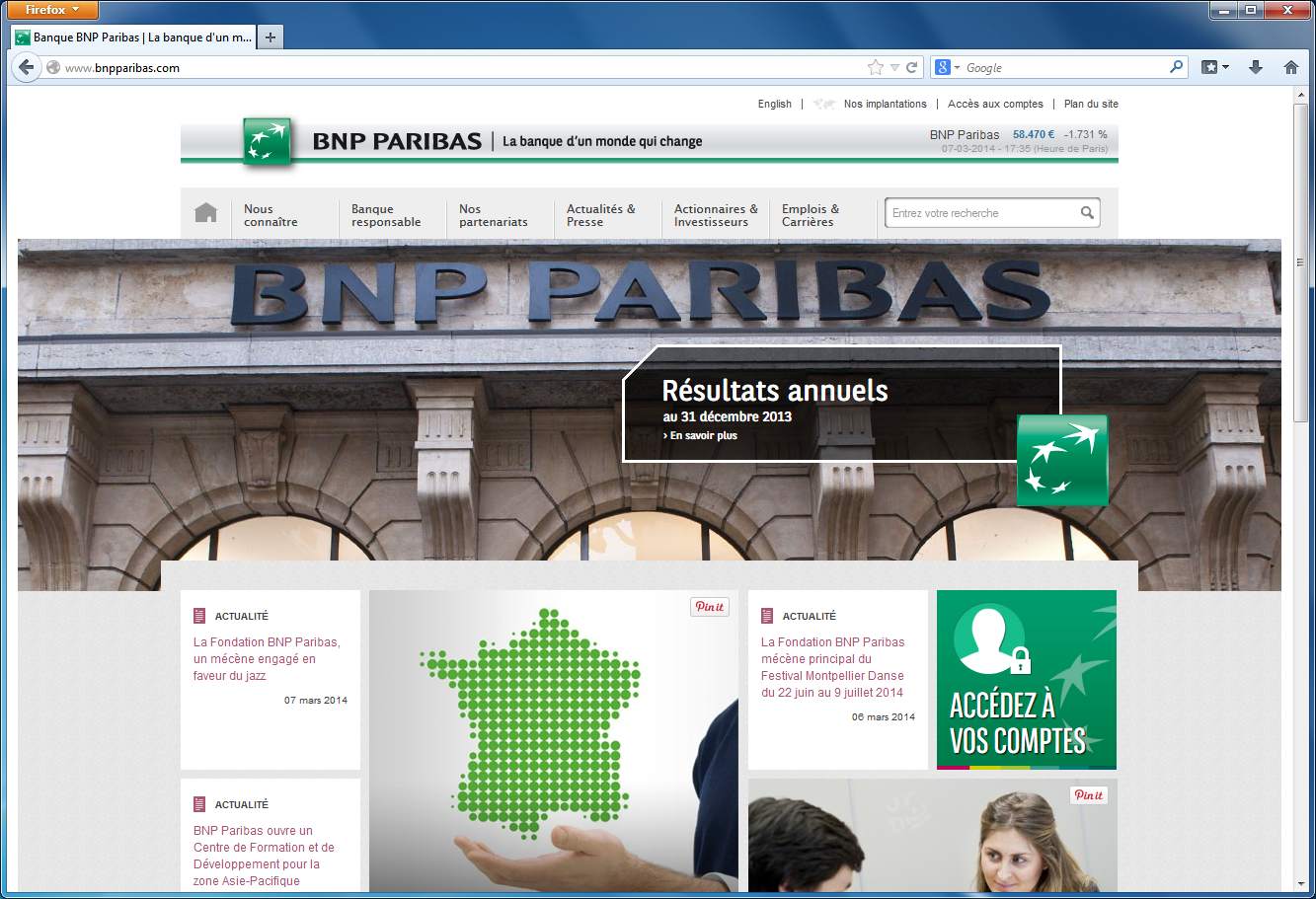 Figure 1.3. BNP Paribas web site is based on Zend Framework 2