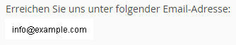 Eine Email-Adresse dargestellt in einem Grafikobjekt