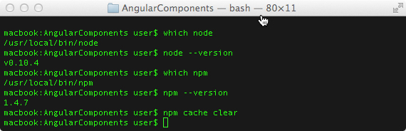 Commands to check for Node and NPM on Mac and Linux plus cache clearing