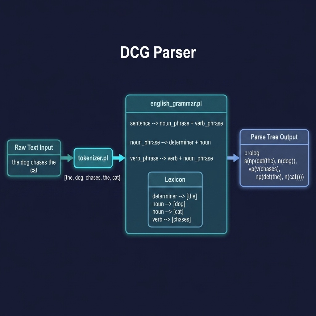 Architecture diagram for the DCG Parser example