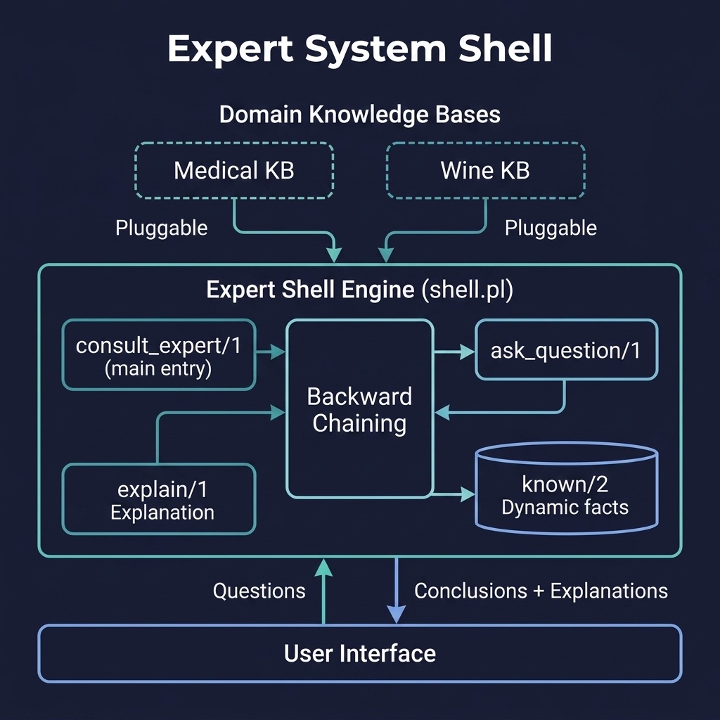Architecture diagram for the Expert Shell example