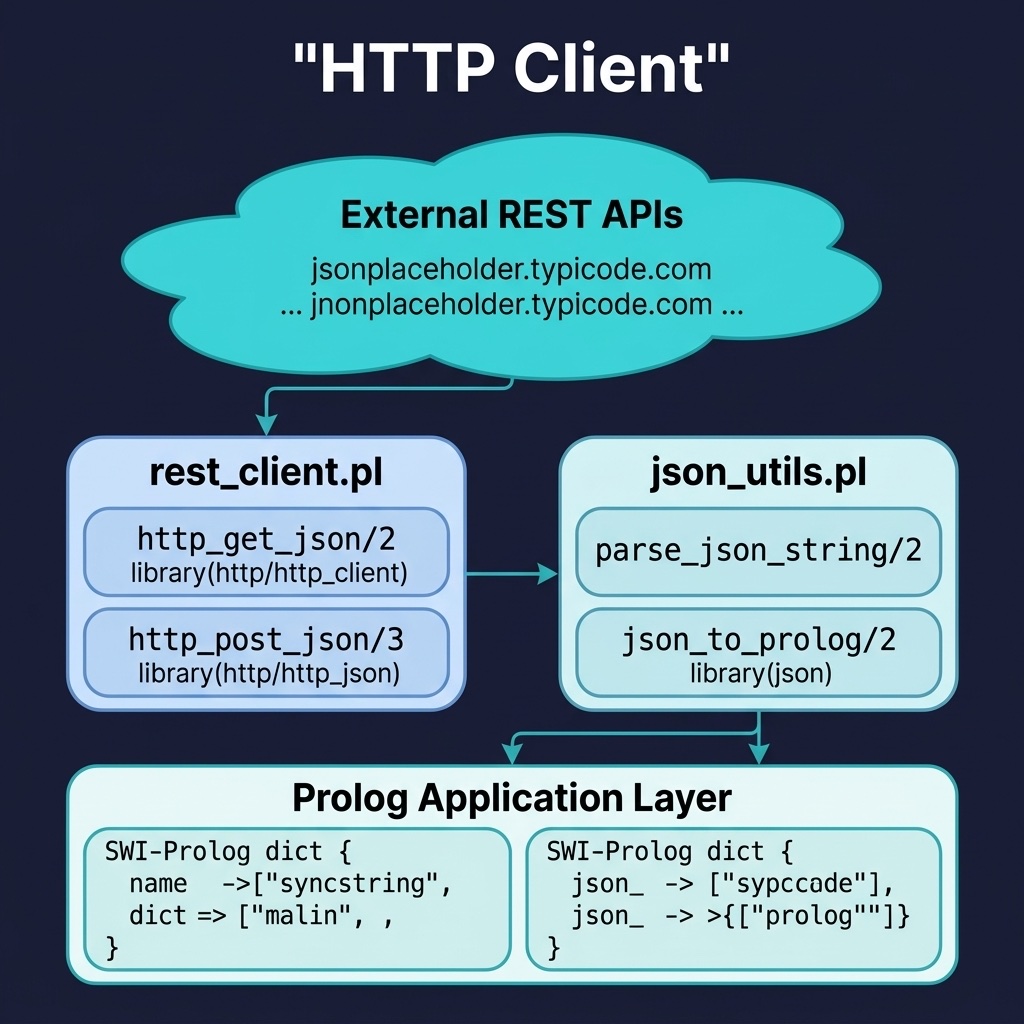 Architecture diagram for the HTTP Client example