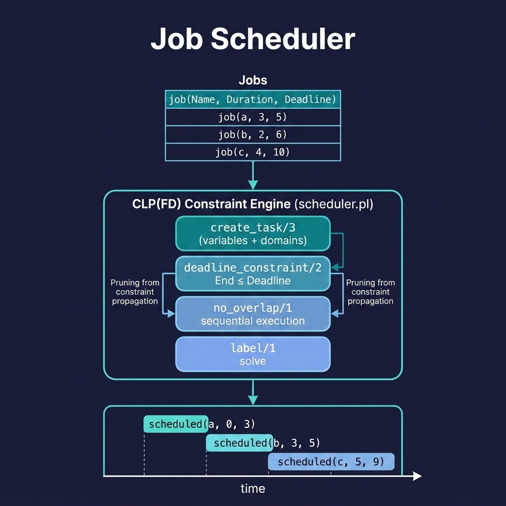 Architecture diagram for the Job Scheduler example