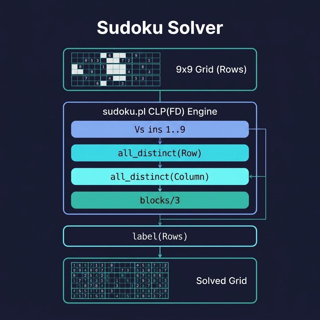 Architecture diagram for the Sudoku Solver example