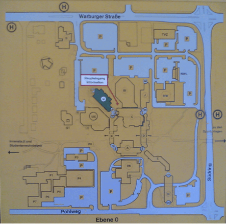 Lageplan eines Gebäudekomplexes