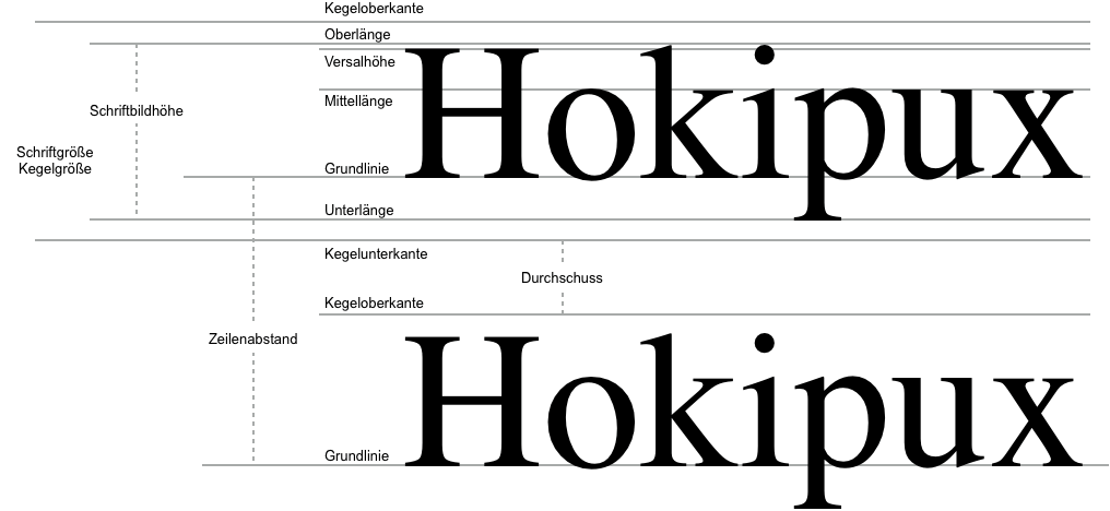 Die Typographie arbeitet mit differenzierten Höhen und Abstandsangaben