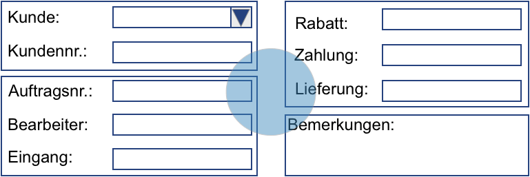 Umrahmungen zur Absetzung verschiedener Bereiche