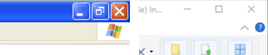 Window-Controls in Windows XP und Windows 7