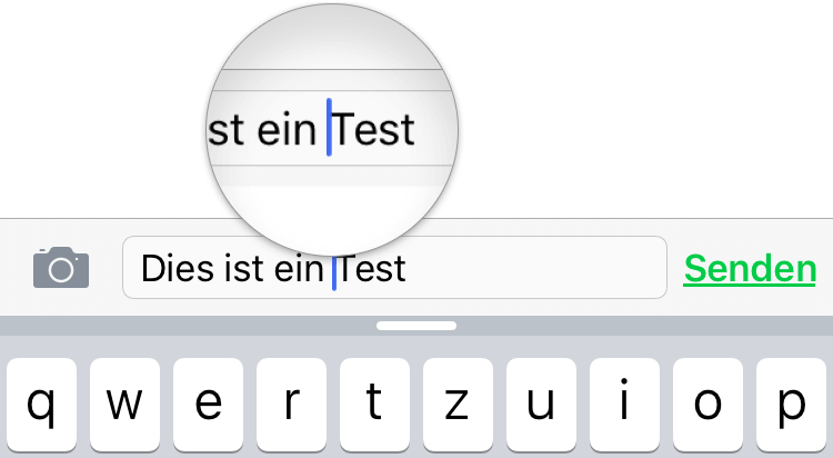 Cursor-Positionierung in iOS mit Vergrößerung