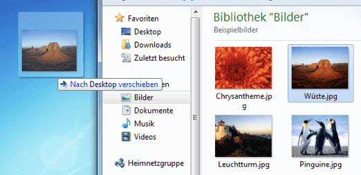 Verschieben einer Datei unter Windows 7