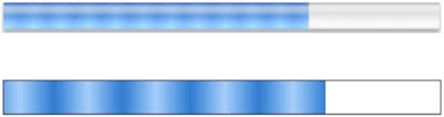 Optische Erscheinungsbilder von Fortschrittsbalken – Quelle: Harrison, Chris; Yeo, Zhiquan and Hudson, Scott E.: Faster Progress Bars: Manipulating Perceived Duration with Visual Augmentations. In: Proceedings of the 28th Annual SIGCHI Conference on Human Factors in Computing Systems (Atlanta, Georgia, April 10-15, 2010).