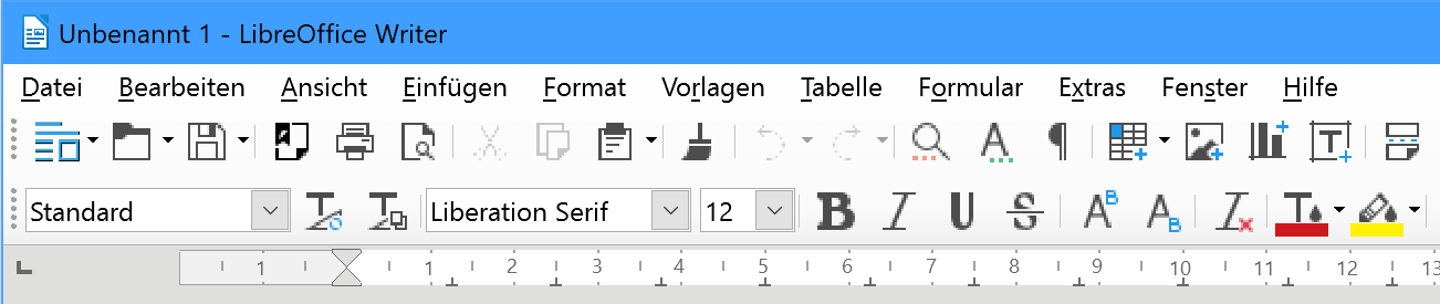 Dauerhaft sichtbare erste Menüebene im LibreOffice Writer