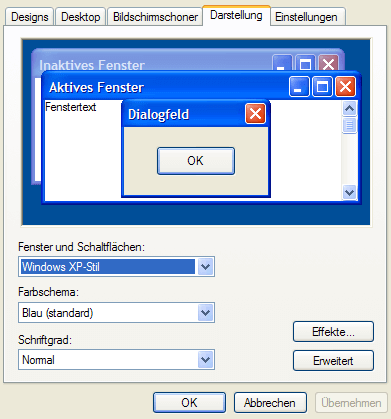 Reiternavigation in Windows XP