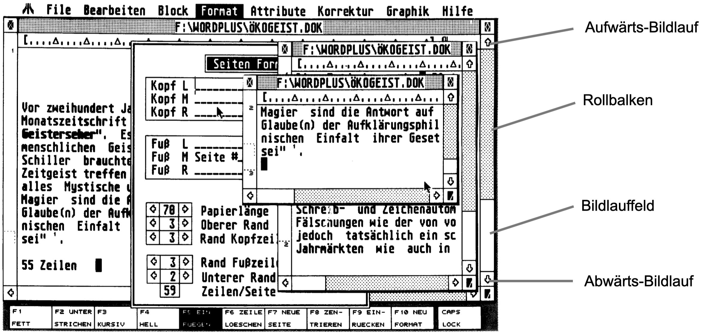 Bildlaufleisten am Beispiel des Atari ST