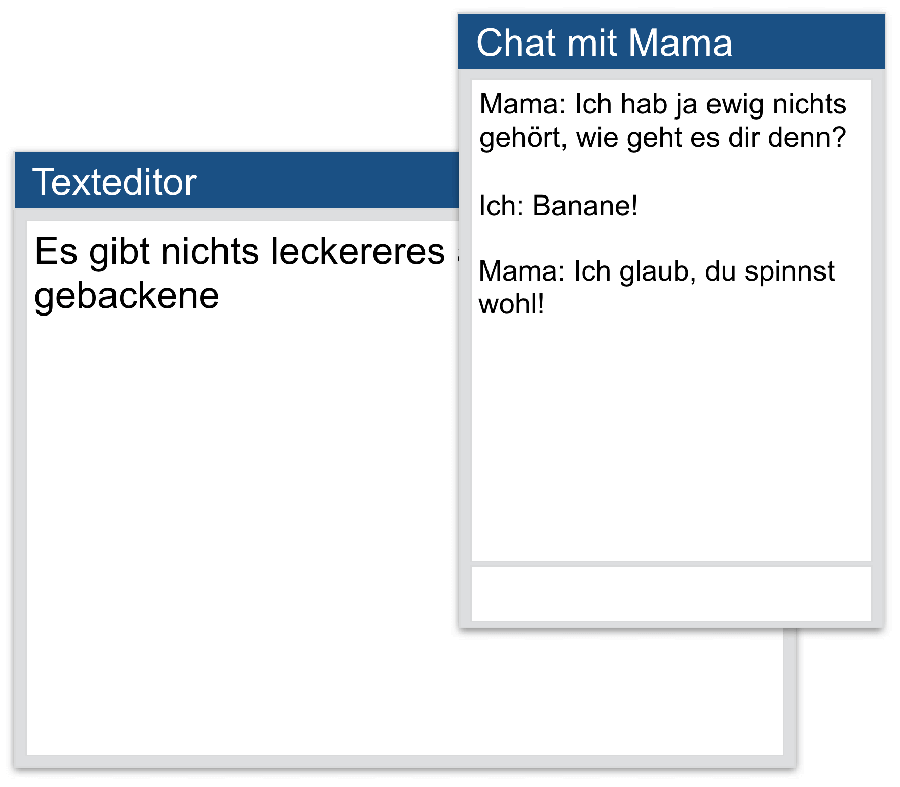 Ein Fenster drängt sich in den Vordergrund