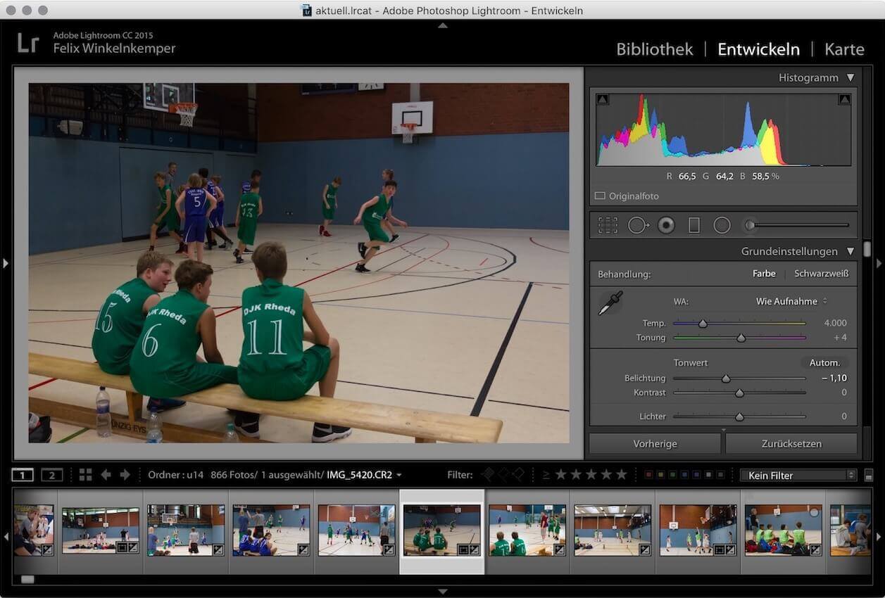 Der Modus „Entwickeln“ in Adobe Lightroom