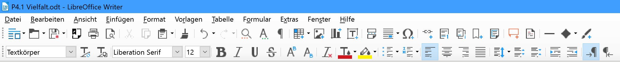 Icon-Paletten im LibreOffice Writer