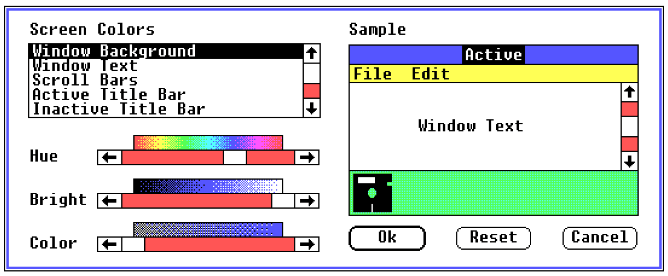 Farbeinstellungen in Windows 2.0