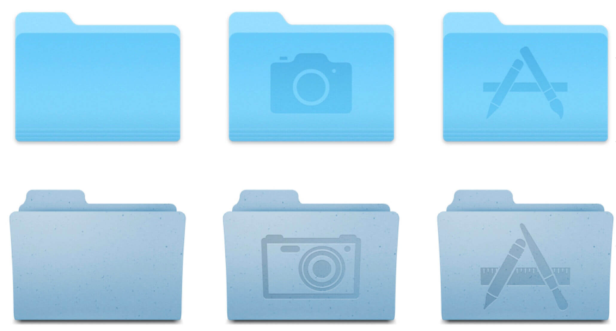 Gegenüberstellung von Icons verschiedener Versionen von MacOS X – Bild: gizmodo.com.au