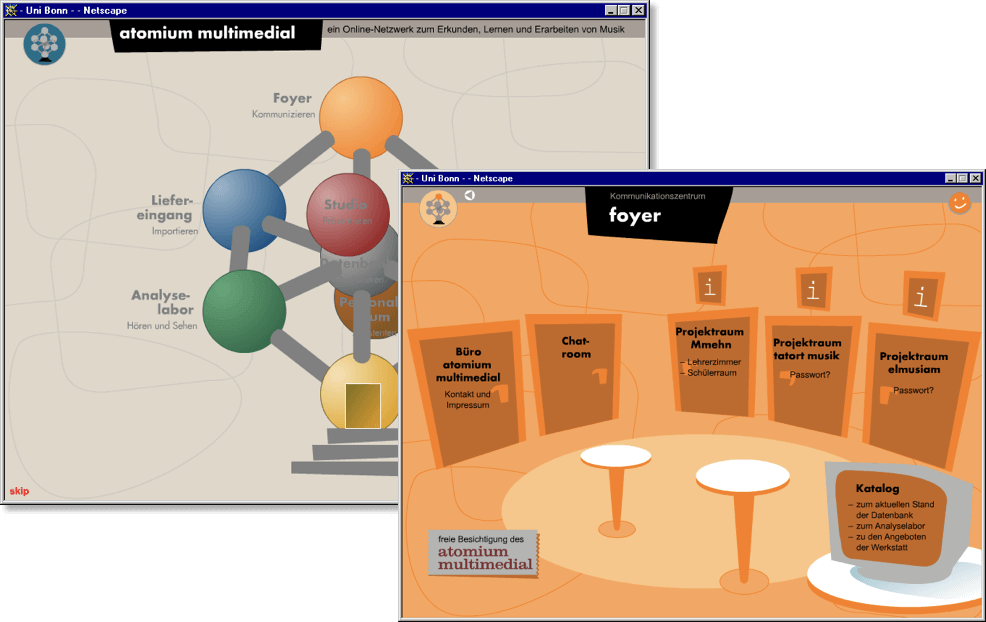 Website für ein multimediales Musiklernprogramm mit unsinnigen Metaphern