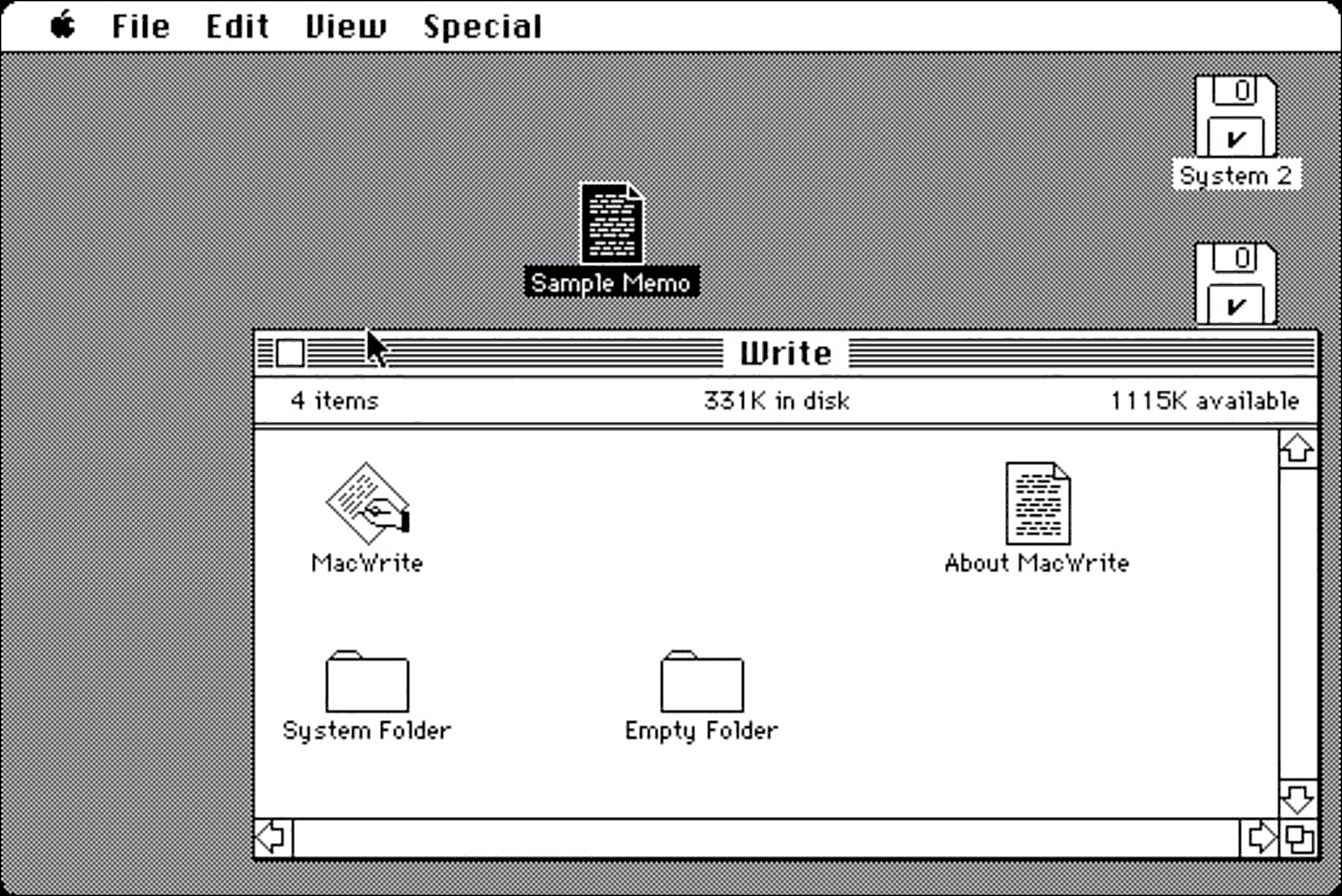 Eine frühe Version von MacOS